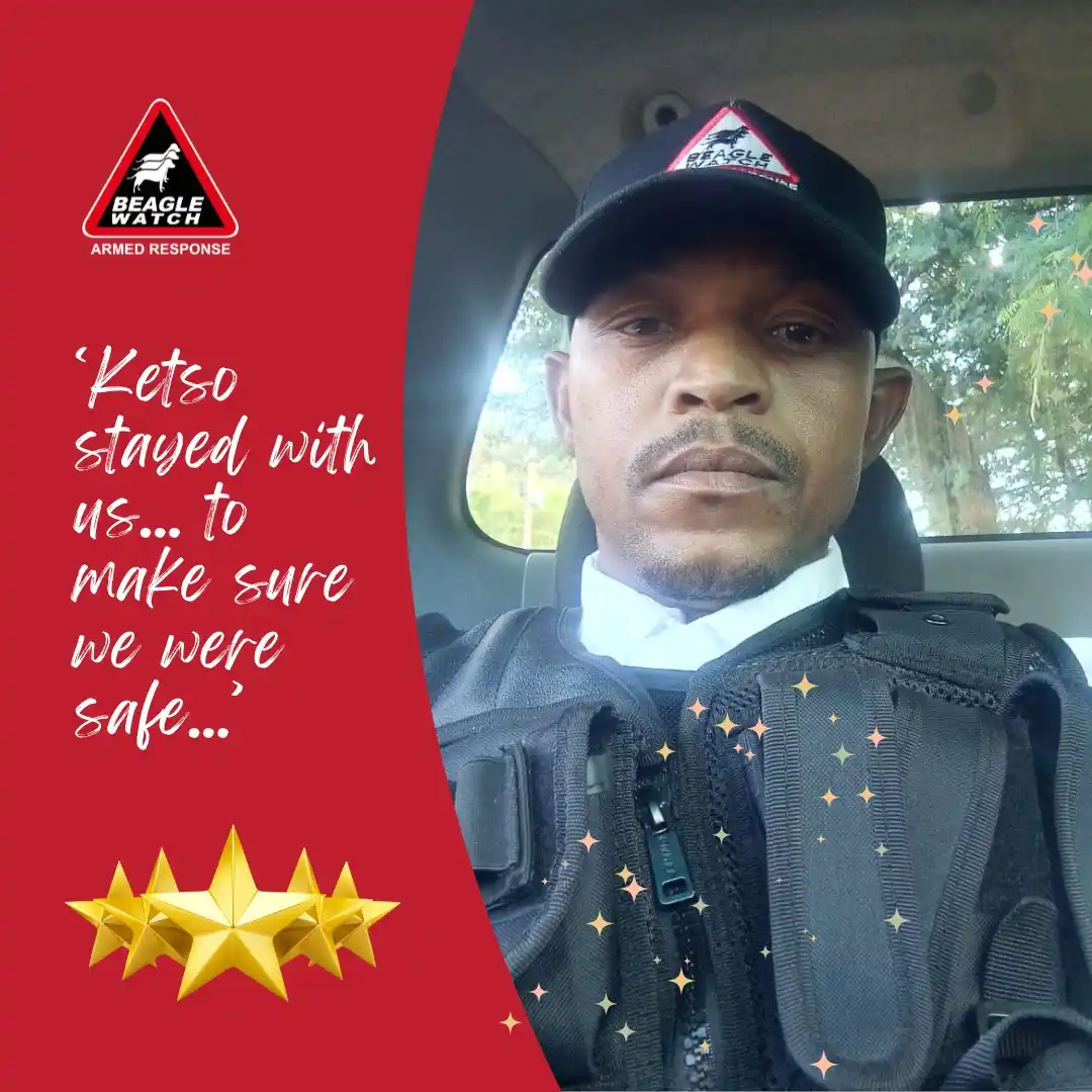 Image from Beagle Watch Armed Response: Well done, Officer Mgogo! A Strubens Valley client writes, "I would l...