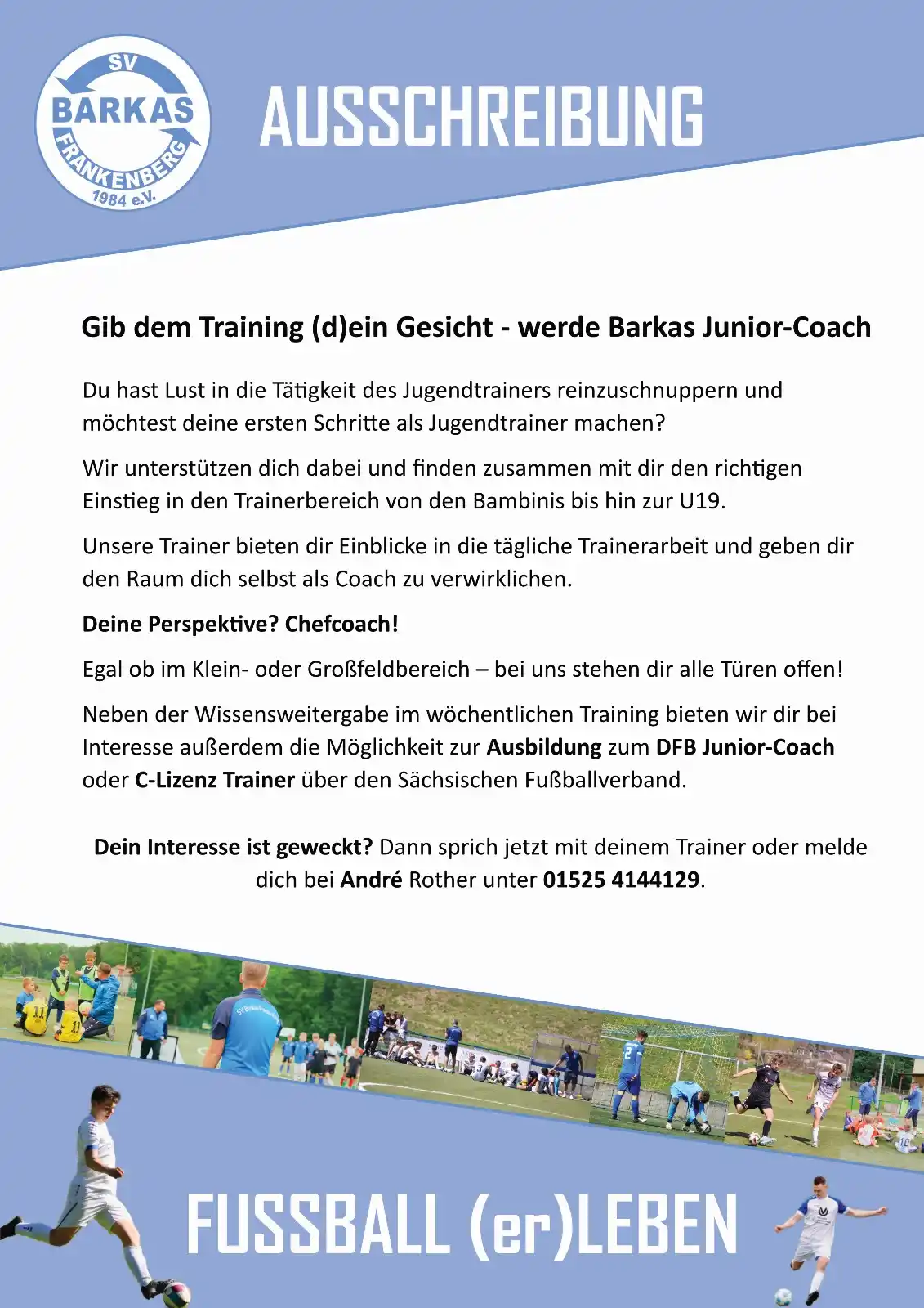 Image from SV Barkas Frankenberg: Zur Ausschreibung geht es in unserer neuen vereinseigenen digitalen St...
