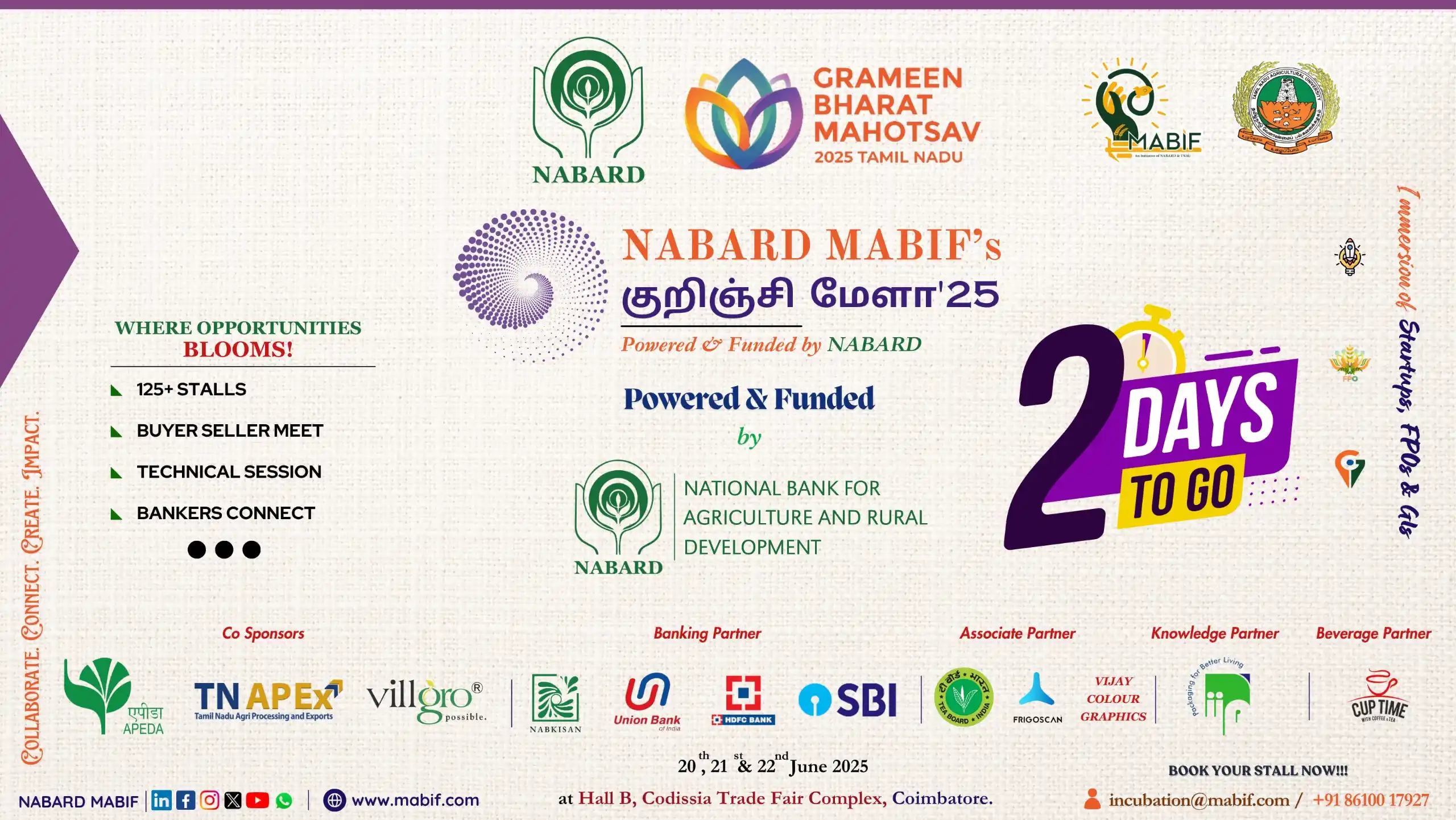 Image from Madurai Agri Business Incubation Forum (MABIF): 02 Days to go for *"Grameen Bharat Mahotsav’ 2025 (குறிஞ்சி மேளா - 202...