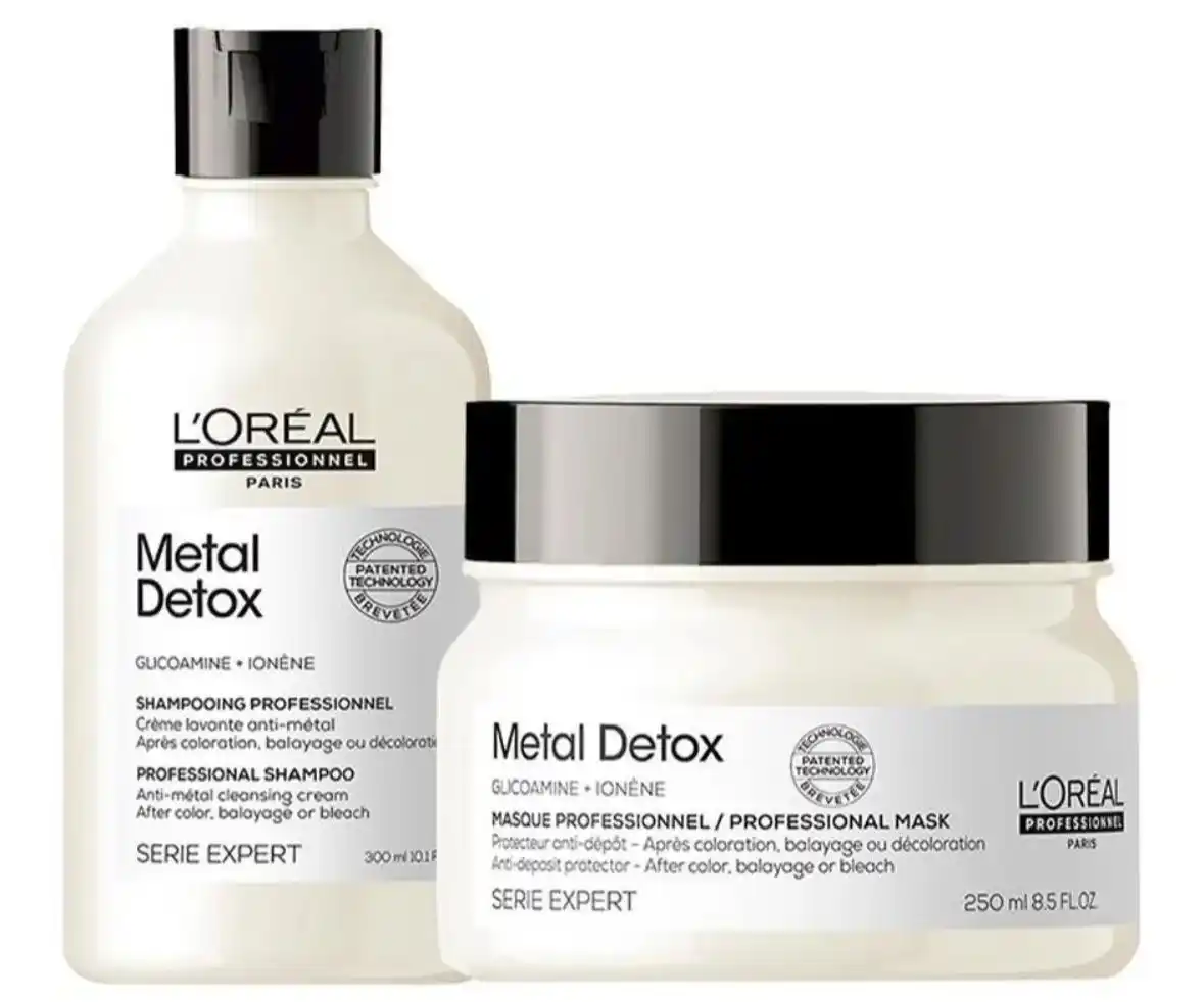 Image from miau promos. 💗🎀: *🛍️ 40% OFF!*  Kit L'Oréal Professionnel Metal Detox - Shampoo 300ml ...