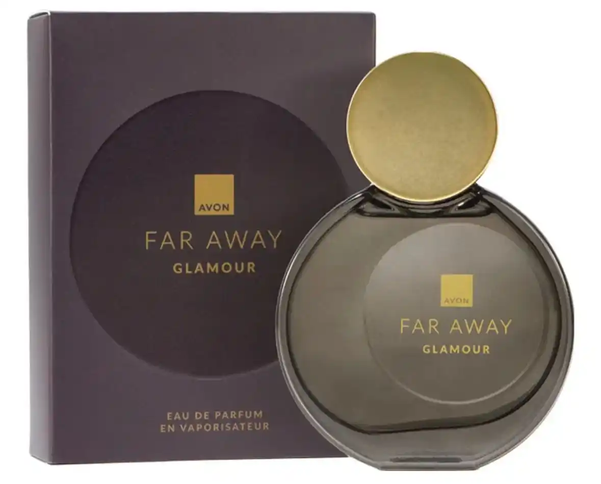 Image from miau promos. 💗🎀: *🛍️ 59% OFF!*  Avon Far Away Glamour Deo Parfum 50ml.✨  De: R$119,90 ...