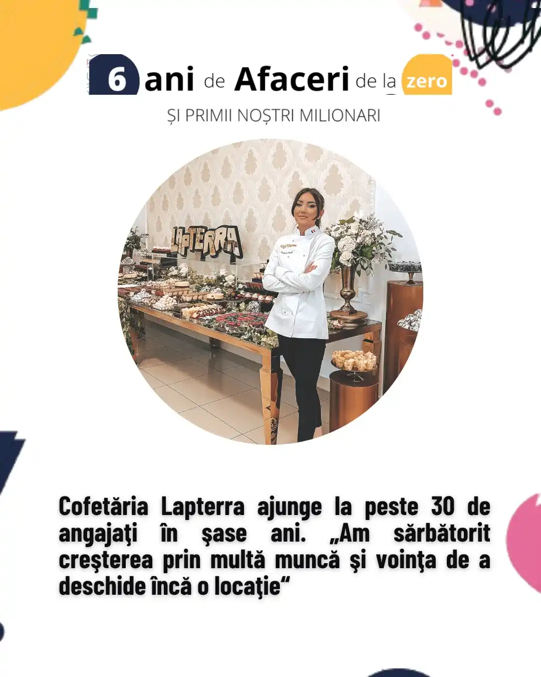 Image from Ziarul Financiar: 6 ani de Afaceri de la Zero. Primii milionari. Cofetăria Lapterra ajun...