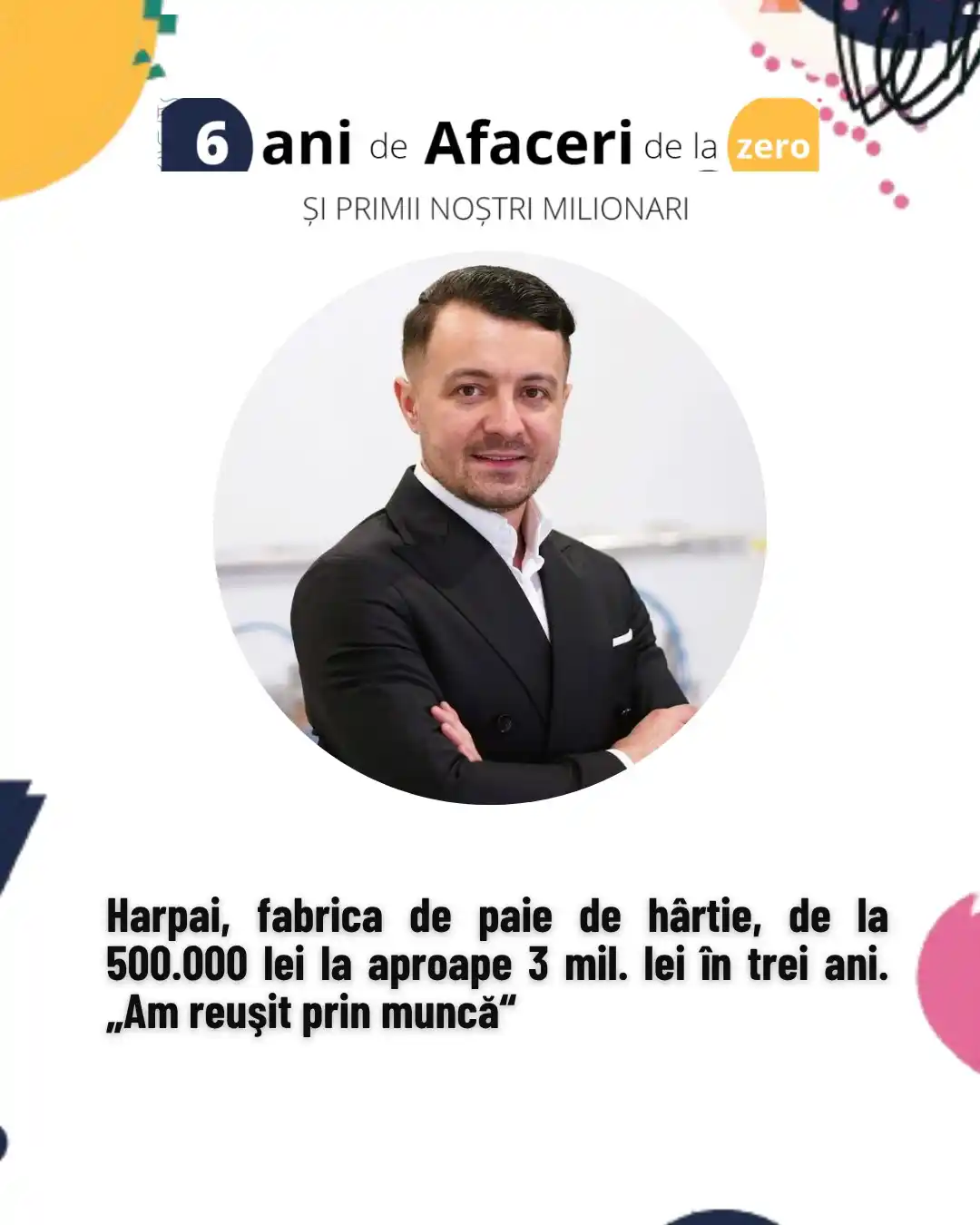 Image from Ziarul Financiar: 6 ani de Afaceri de la Zero. Primii milionari. Harpai a început într-o...