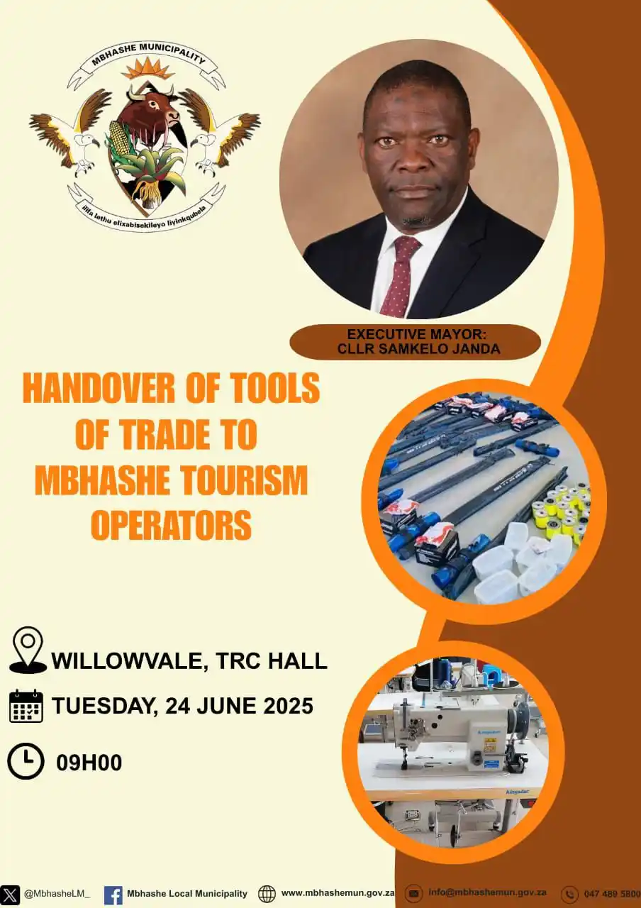 Image from Mbhashe Local Municipality : A total of 12 Tourism Operators will receive tools of trade such as fi...