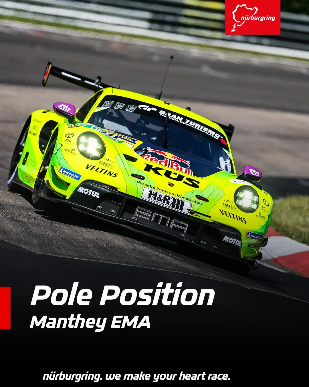 Image from Nürburgring 🌎: And pole position goes to the Porsche 911 GT3 R (<a class="text-blue-5...