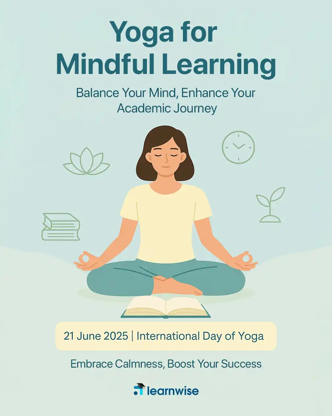 Image from Learnwise: *🌿✨ Celebrate International Yoga Day! 🧘♀️📚* Balance your mind and...