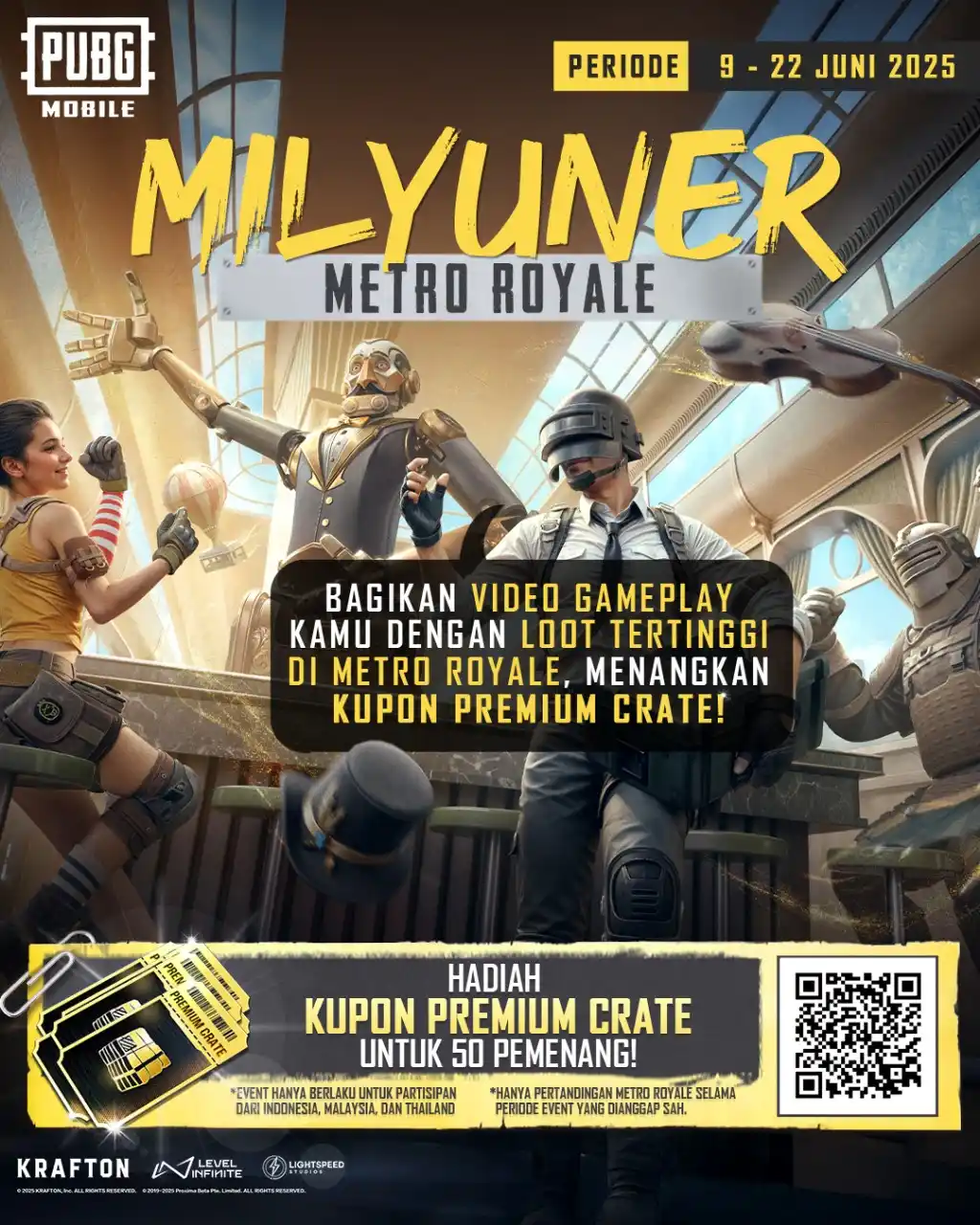 Image from PUBG MOBILE Indonesia: Event Milyuner Metro Royale kembali lagi!🔥🤑 Kali ini berhadiah puluh...