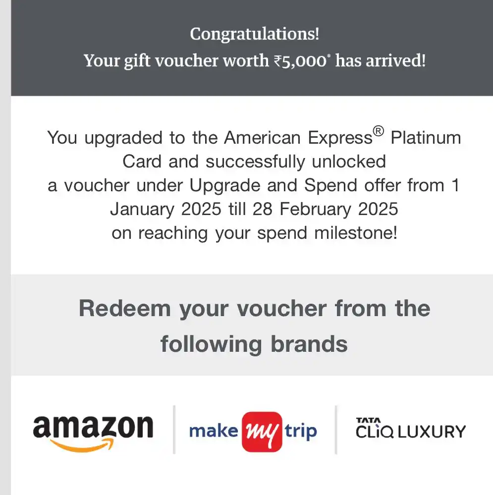 Image from Do Baniye: 💳 Got rewarded in style!  Received a ₹5,000 Amazon gift card 🎁 on up...