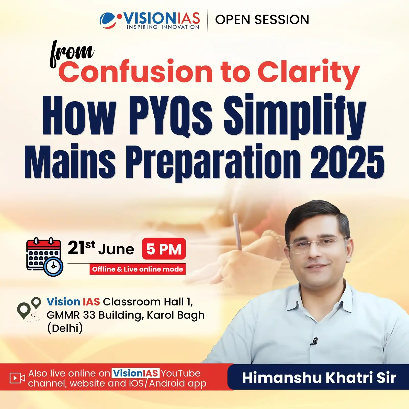 Image from Vision IAS: Open Session I from Confusion to Clarity I How PYQs Simplify Mains Pre...
