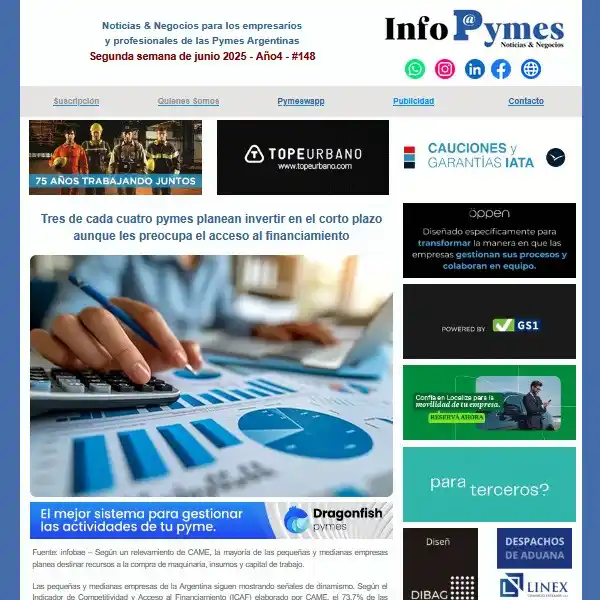 Image from Pymeswapp by Info Pymes 🇦🇷: 🅿️ *Ya está disponible Info Pymes # 148 – Año 4, 2ª semana de junio* ...