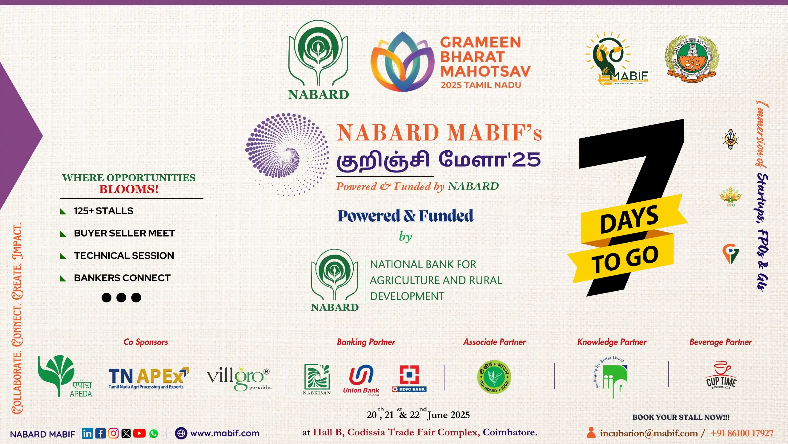 Image from Madurai Agri Business Incubation Forum (MABIF): *The Countdown Begins: 07 Days to "Grameen Bharat Mahotsav’ 2025 (குறி...