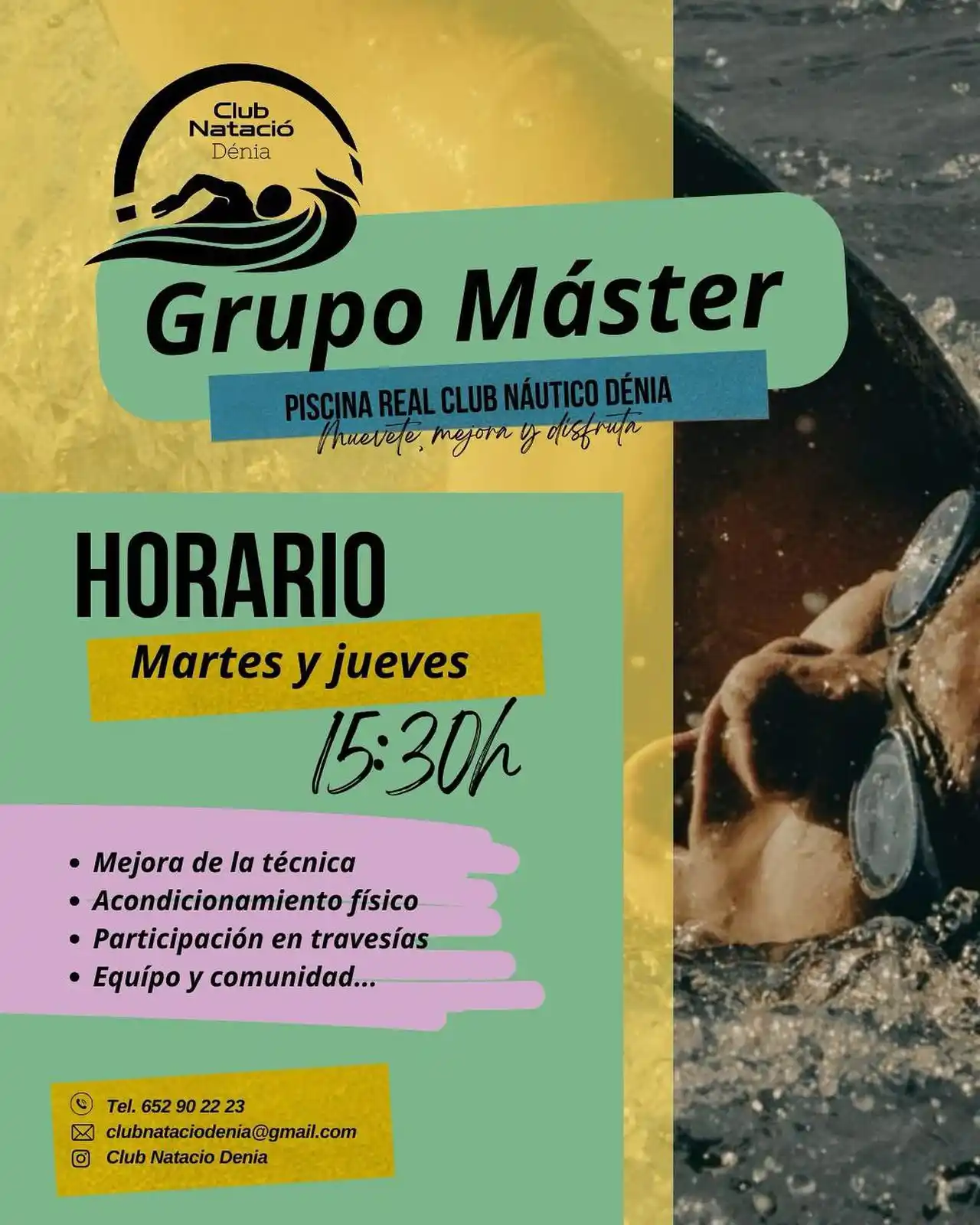 Image from Esports Dénia: 🏊♀️🏊♂️ Vols entrenar amb el grup màster de natació? ℹ️ El Club N...