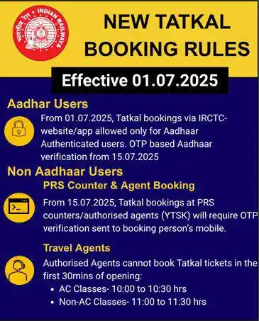Image from Do Baniye: ⚠️ You WON’T be able to book Tatkal tickets from 1st July if you don’t...