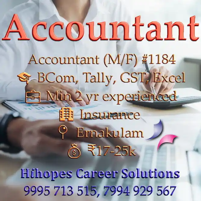 Image from Cochin Jobs ~ Hihopes Career Solutions: 🟢 Accountant (M/F) <a class="text-blue-500 hover:underline cursor-poi...