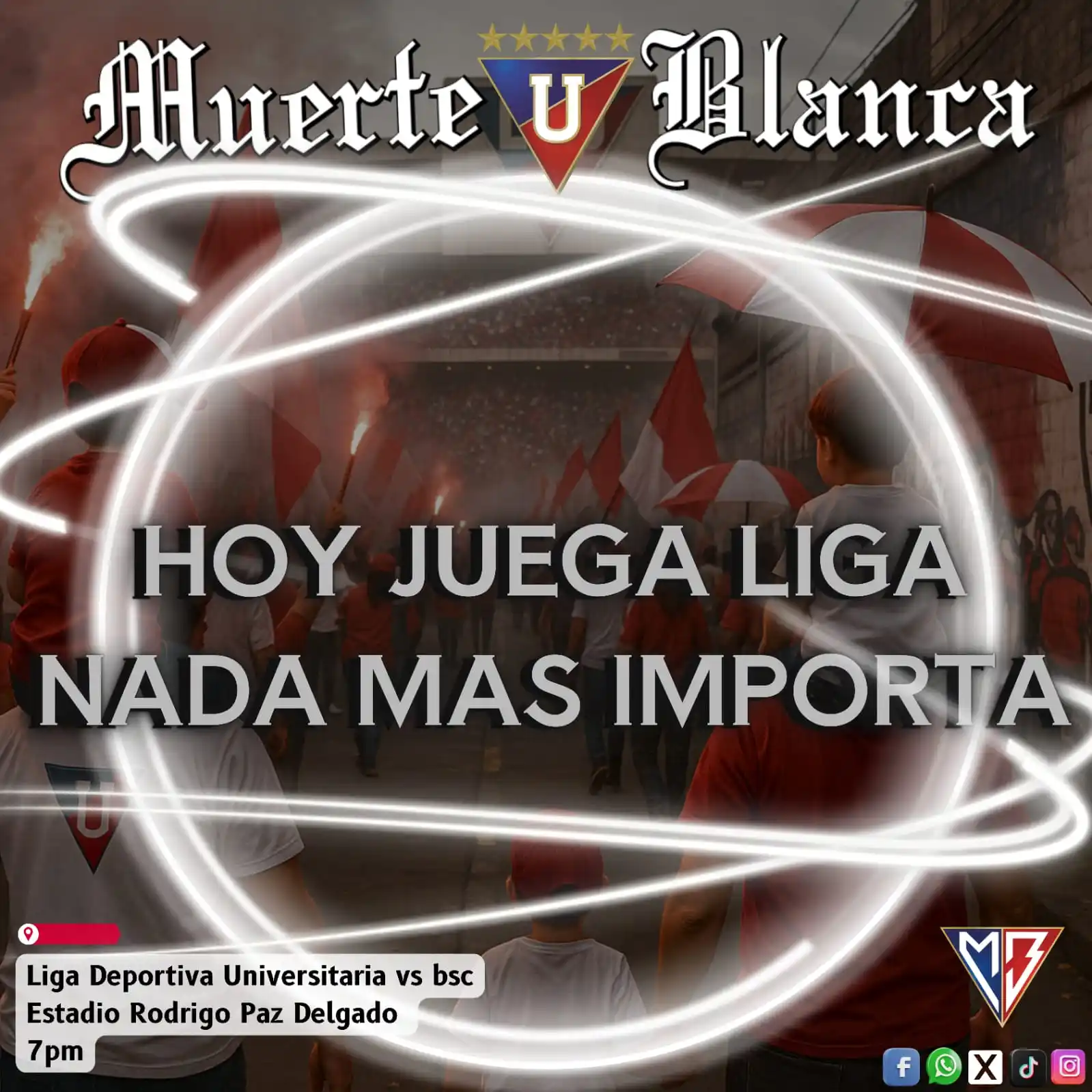 Image from Muerte Blanca Ecuador: 🏳️🚩 Al equipo que tiene más aguante, ¡La U!, lo llevo adentro del Co...