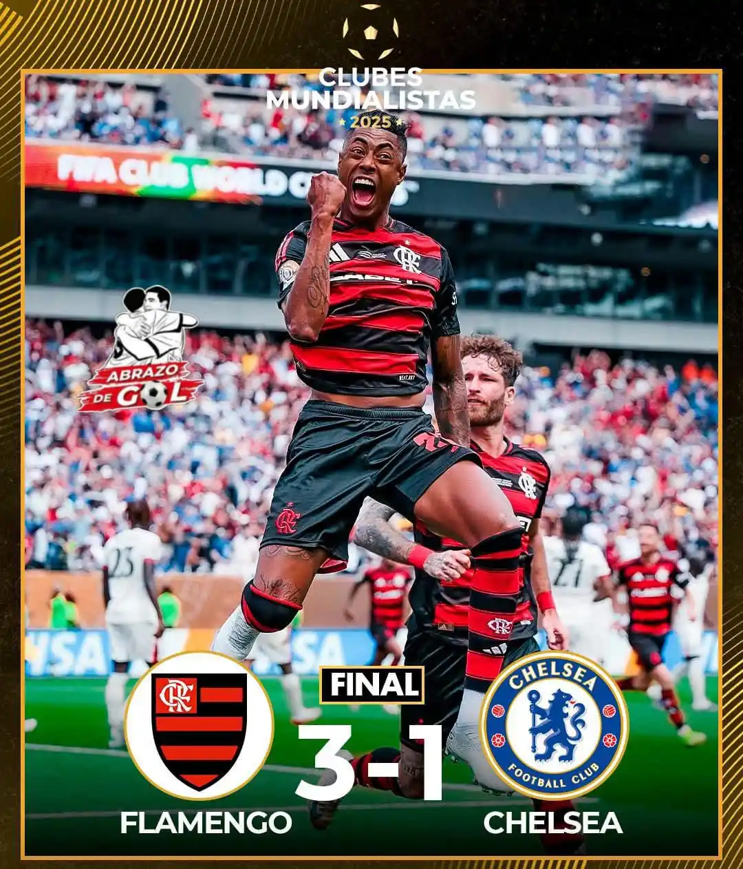 Image from 🏆⚽️ ABRAZO DE GOL 2025 ⚽️🏆: 🔴⚫ ¡¡ÉPICA REMONTADA DEL MENGAO EN PHILADELPHIA!!  🇧🇷 Flamengo lo d...