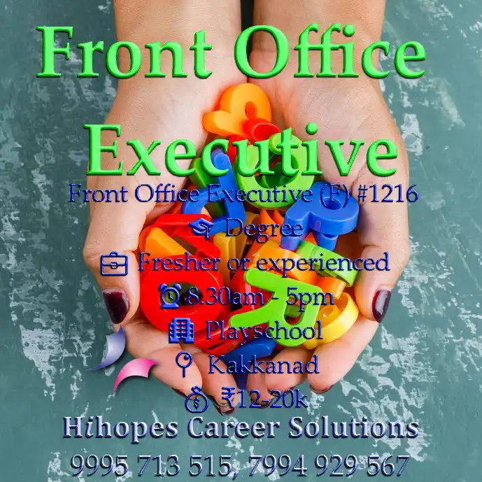 Image from Cochin Jobs ~ Hihopes Career Solutions: 🟢 Front Office Executive (F) <a class="text-blue-500 hover:underline ...