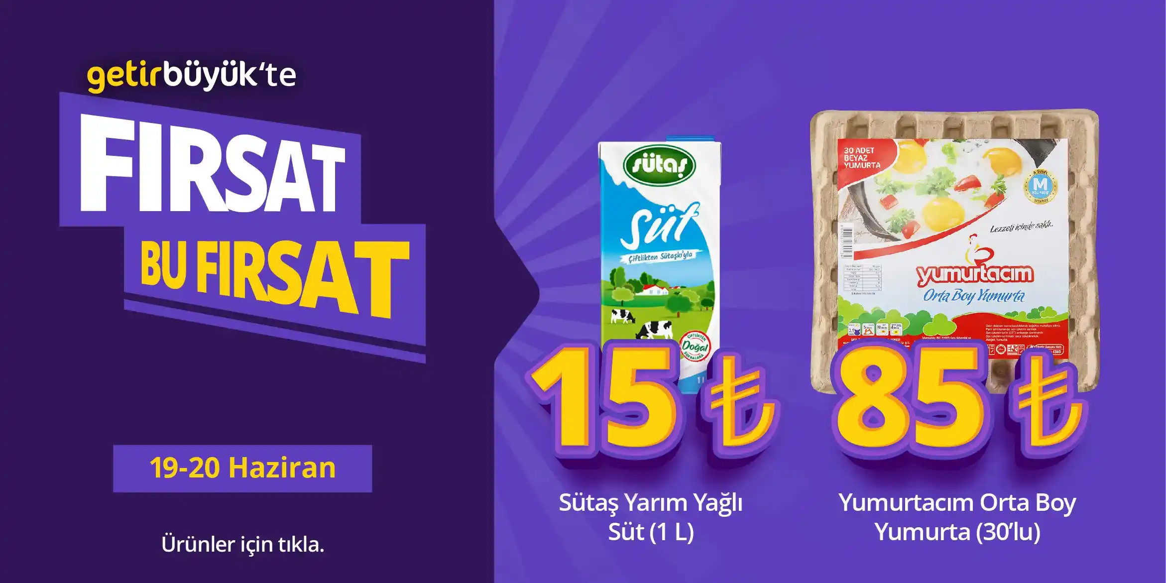 Image from OnuAl: Sıcak Fırsatlar: 📣 GetirBüyük’te Büyük Fırsatlar Başladı!
 
 🥛 Sütaş Yarım Yağlı Süt ...
