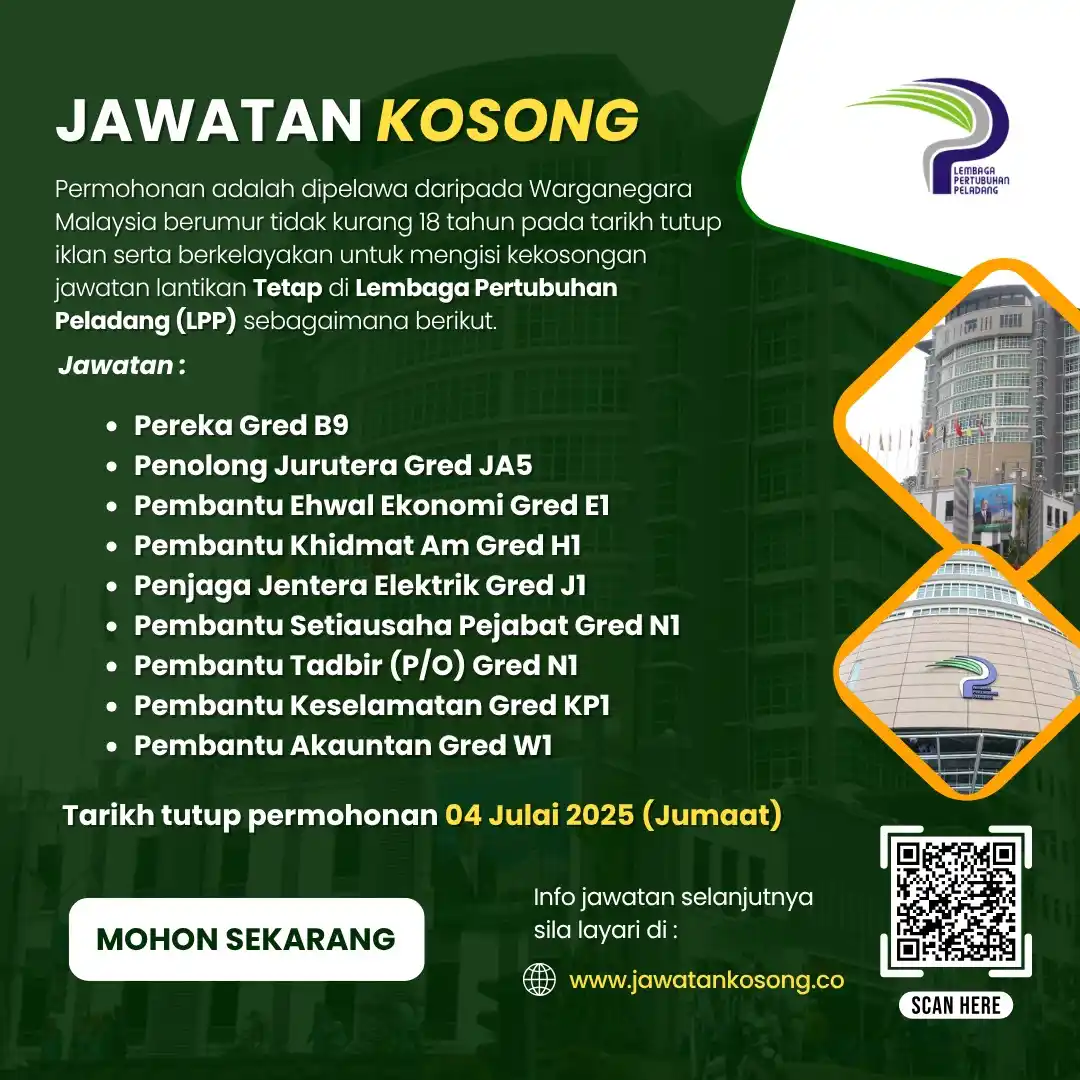 Image from Jawatan Kosong Terkini: Jawatan Kosong di Lembaga Pertubuhan Peladang (LPP). Tarikh tutup perm...