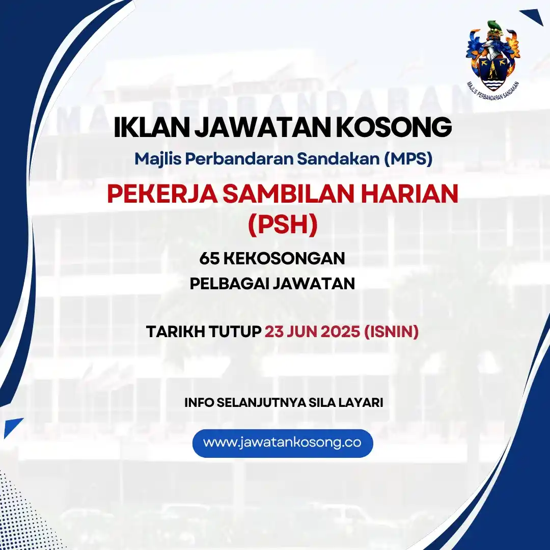 Image from Jawatan Kosong Terkini: Jawatan Kosong di Majlis Perbandaran Sandakan (MPS). Tarikh tutup perm...