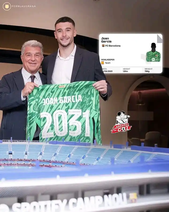 Image from 🏆⚽️ ABRAZO DE GOL 2025 ⚽️🏆: ✅ Joan García quiere hacer historia en el remodelado Spotify Camp Nou....
