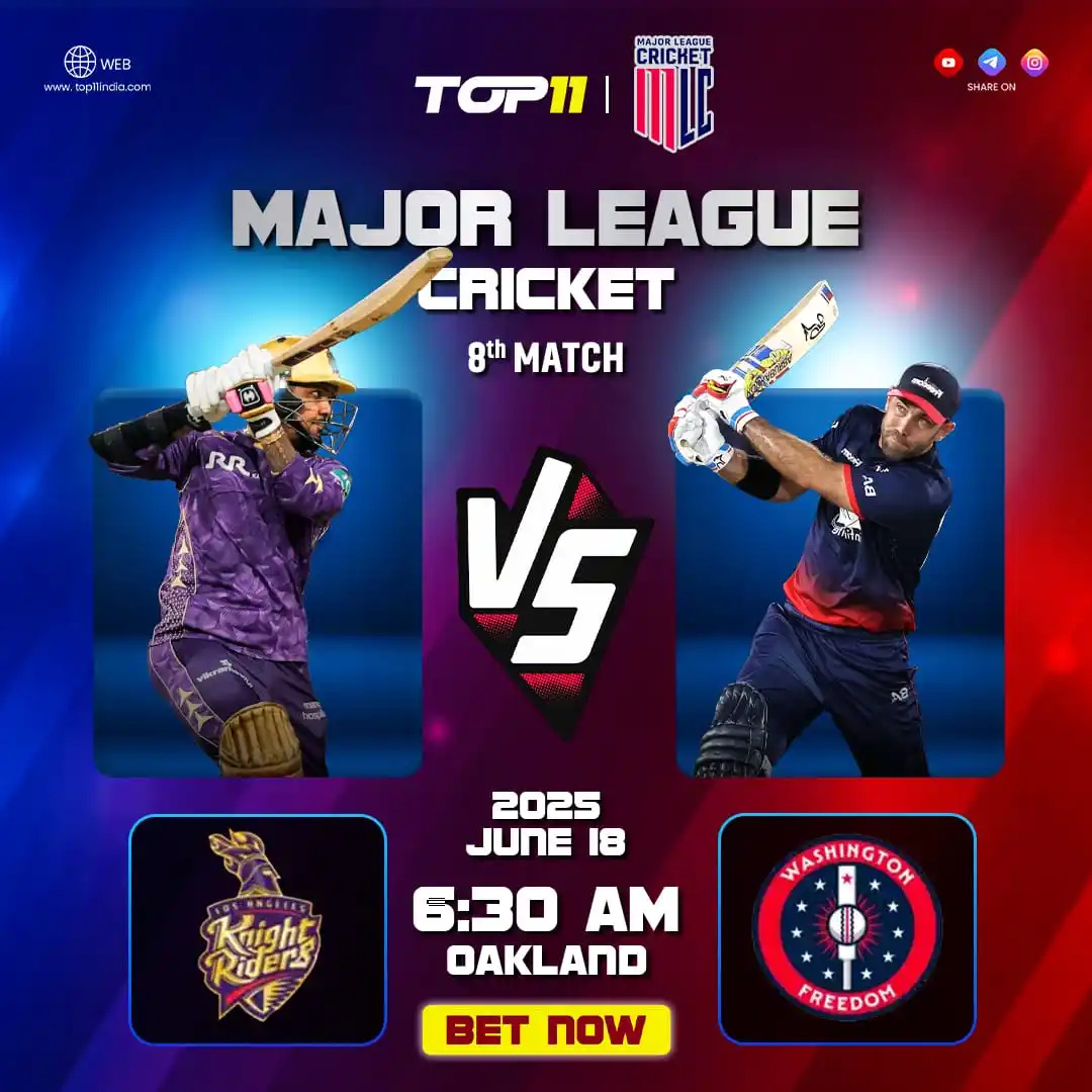 Image from Top11 India🇮🇳: Los Angeles vs Washington – Match 8 LIVE from Oakland! 🏏 The big fig...
