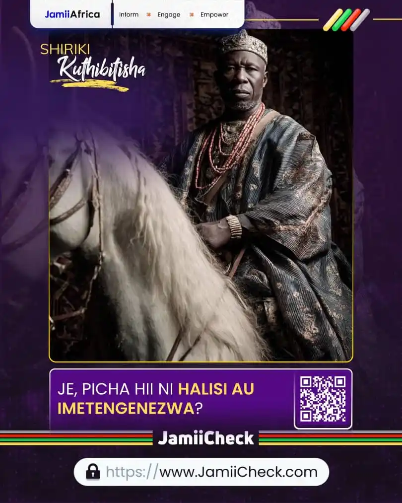 Image from JamiiCheck: Mdau shiriki kuthibitisha Picha inayomuonesha mwanaume aliyepanda fara...