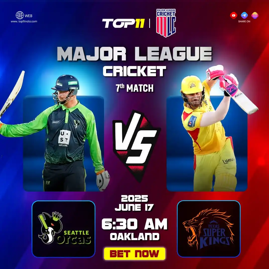 Image from Top11 India🇮🇳: MLC Showdown Alert – Seattle vs Texas! 🏏🚨 📍 Match 7 | Oakland | Hi...