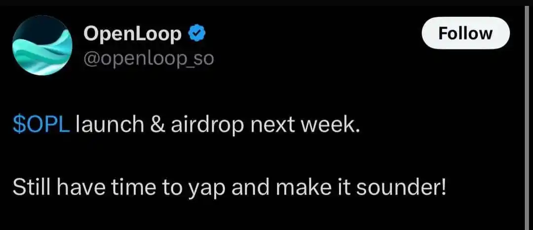 Image from CRYPTO & AIRDROPS: ✅ OpenLoop Coming Soon  OpenLoop — Points will convert to $OPL tokens ...