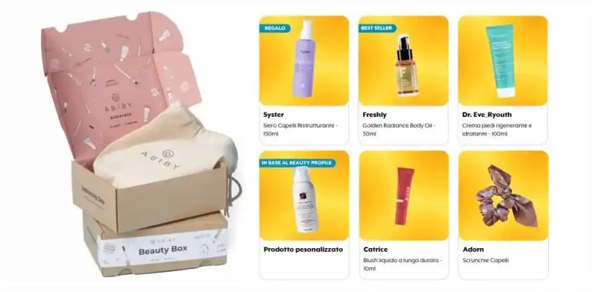 Image from scontOmaggio: Questa promo è forte: da 120€ a solo 9,90€ per la Beauty Box Abiby per...