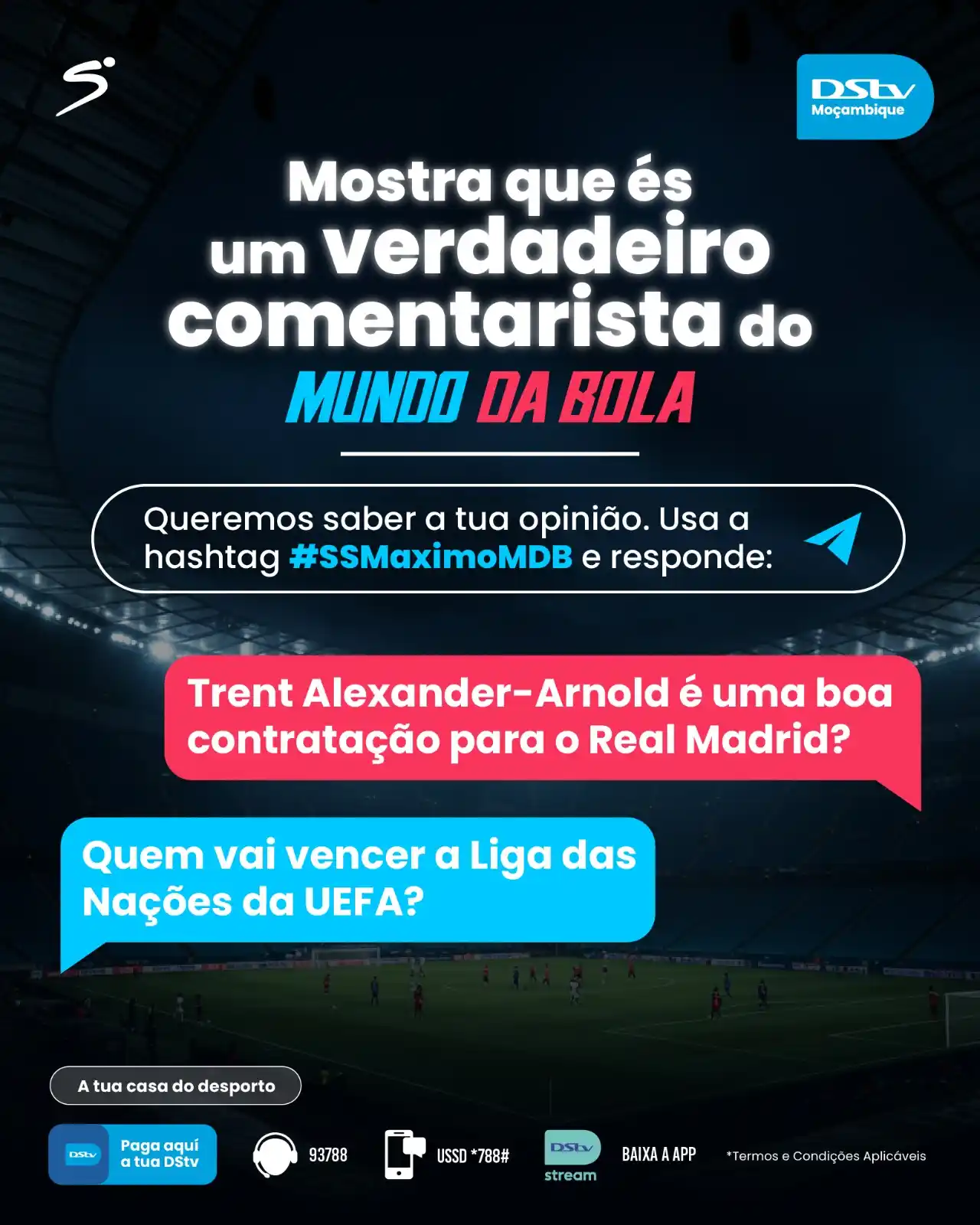 Image from DStv Moçambique: Remata com força para o mundo da bola!   Partilha os teus palpites, co...