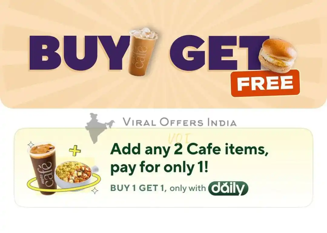 Image from Viral Offers India: Zepto Cafe : BUY 1 GET 1 FREE  ➕Use your free cash...