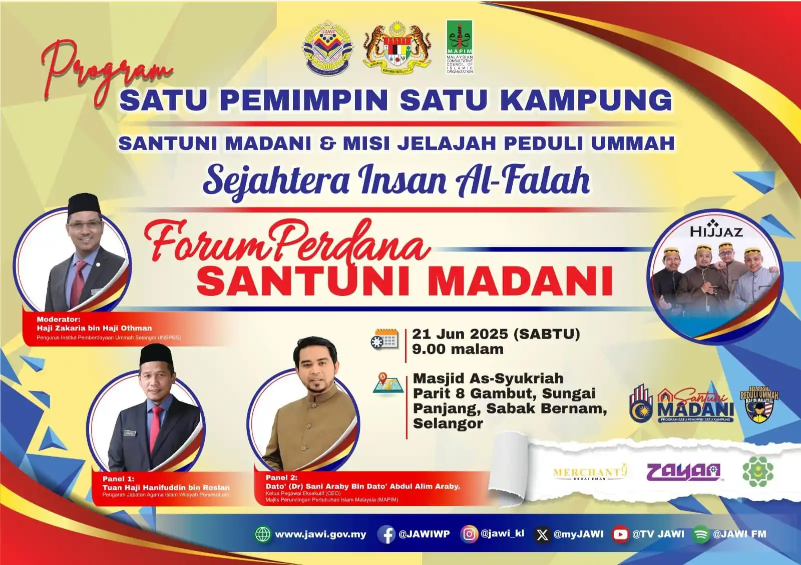 Image from Jabatan Agama Islam Wilayah Persekutuan (JAWI) : 🎙️ FORUM PERDANA SANTUNI MADANI 💬 Bicara ilmu, santuni ummah 💬 📅 ...