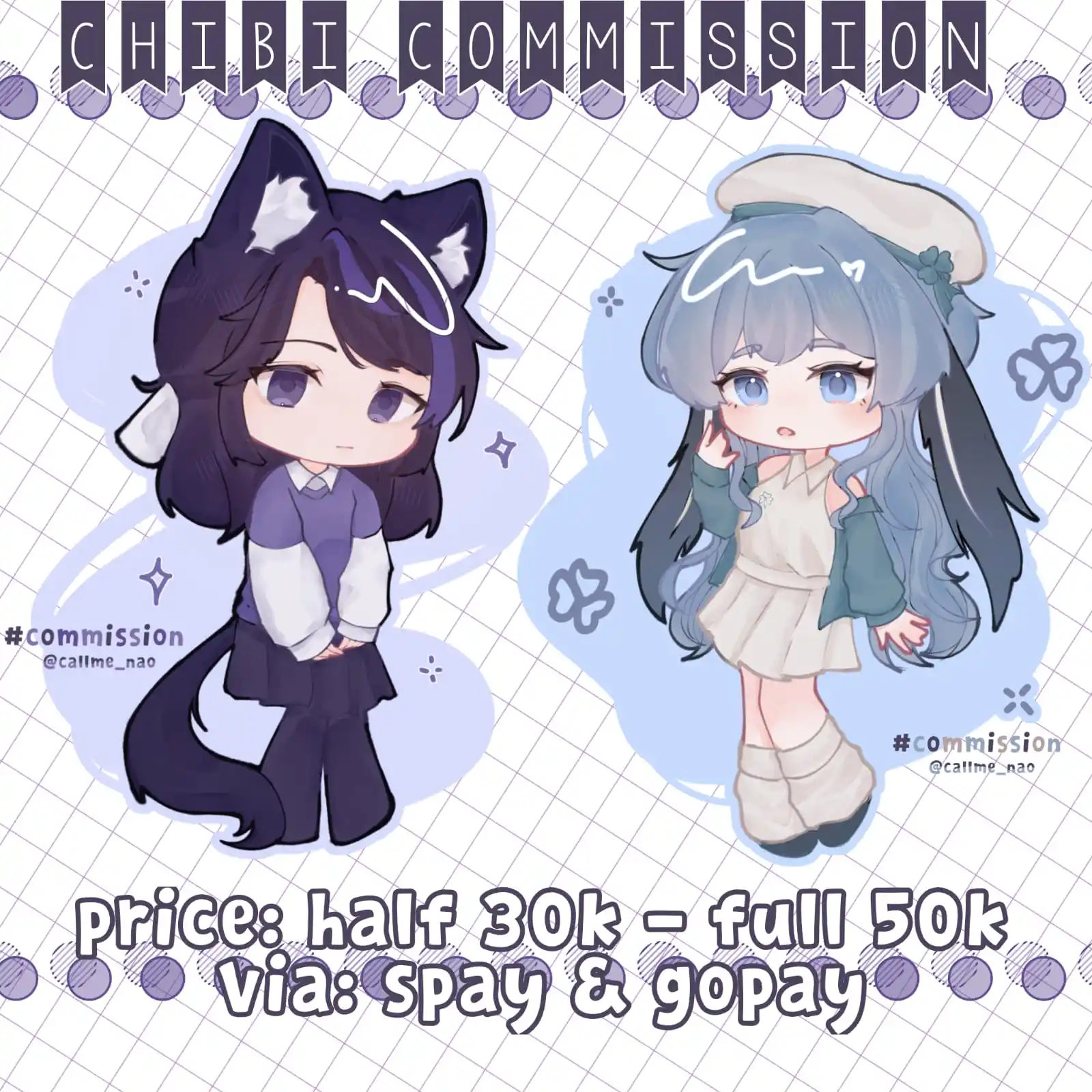 Image from LAPAK COMMS ID 🦭: hai hai kalian yg lagi nyari komisi chibi:D ini ada sample menarik bua...