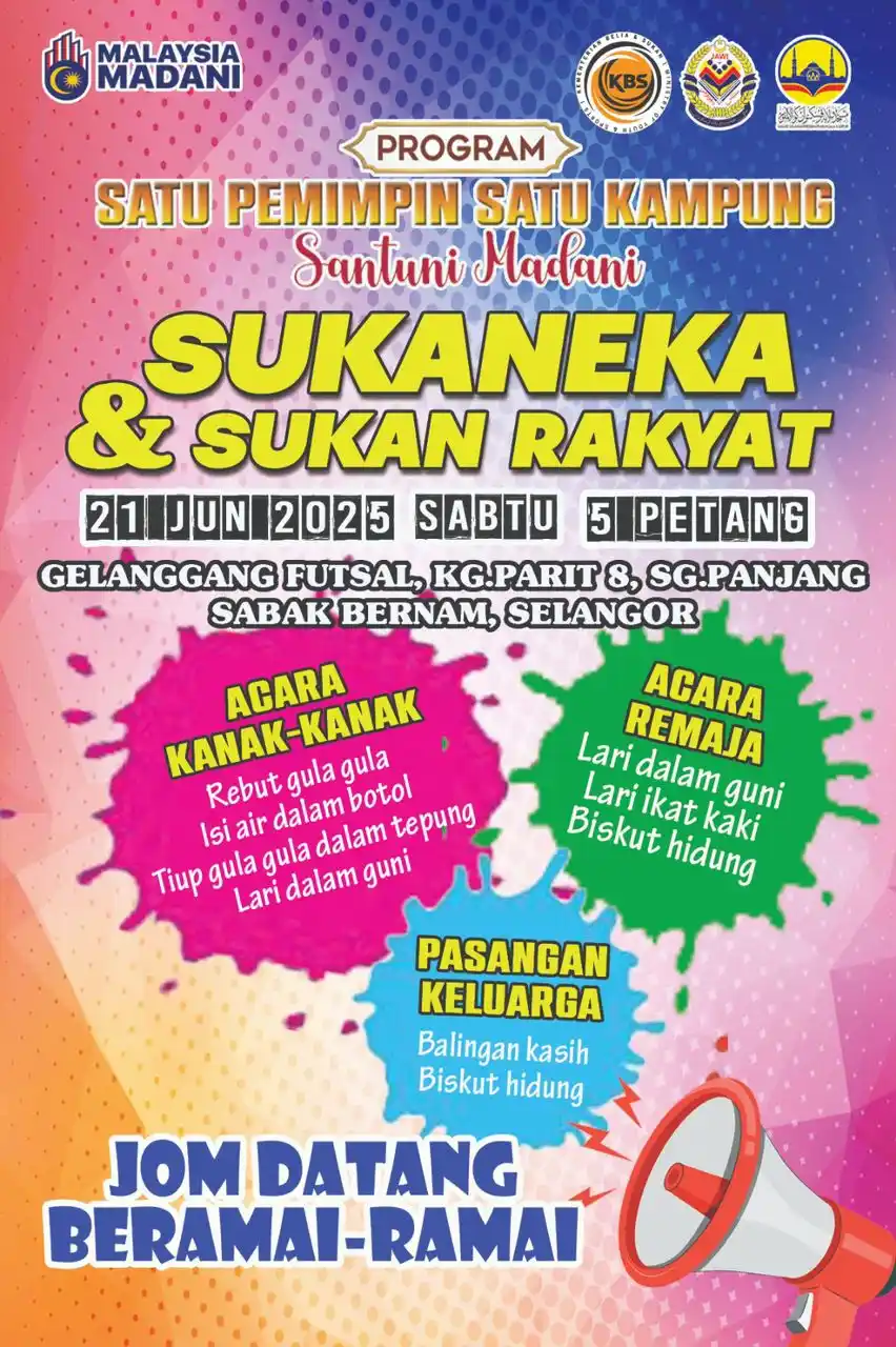 Image from Jabatan Agama Islam Wilayah Persekutuan (JAWI) : 🎉 JOM MERIAHKAN SUKAN RAKYAT! 🎉 Program Satu Pemimpin Satu Kampung –...