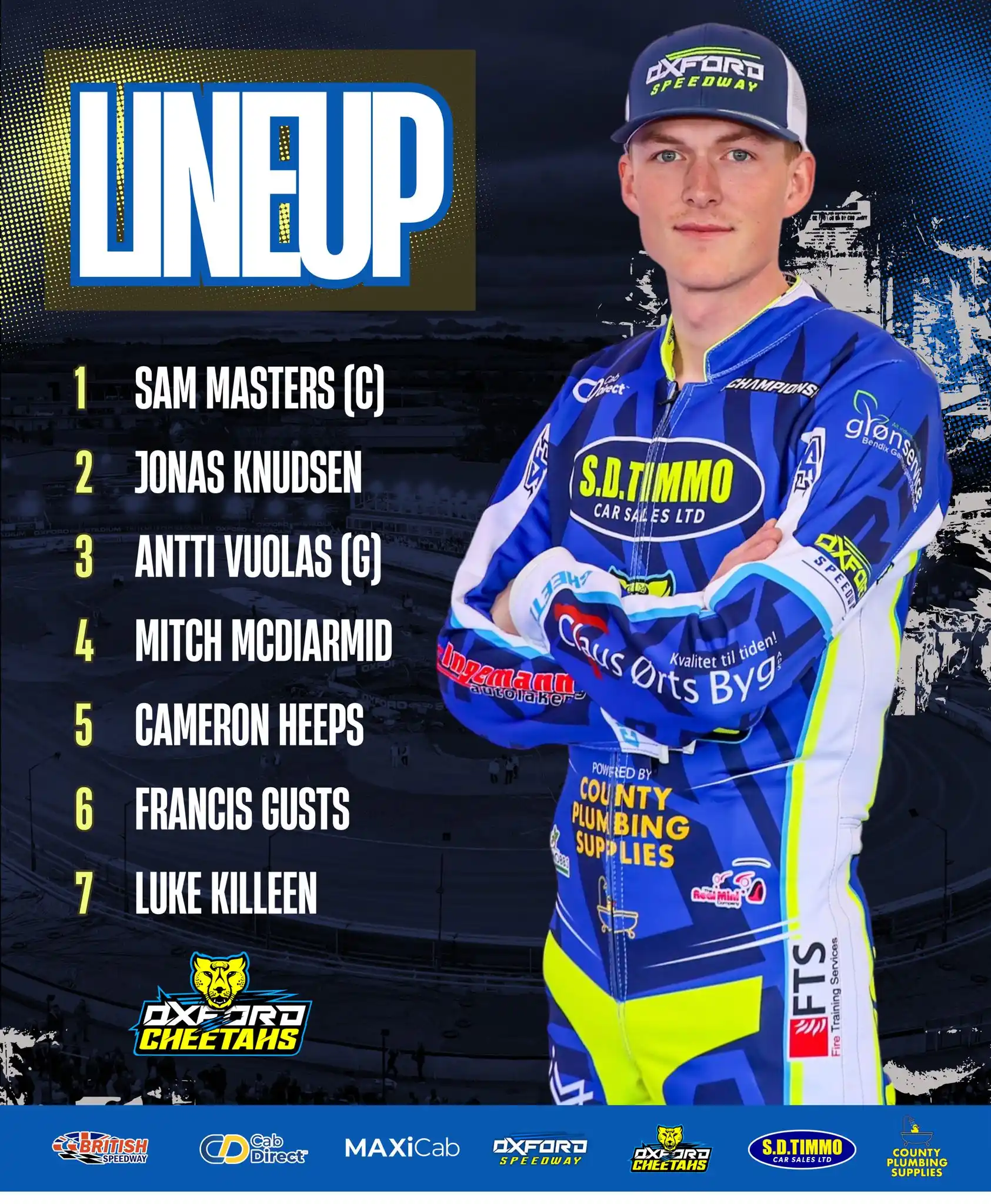 Image from Oxford Speedway: 🦂🆚🐆 | 𝗟𝗜𝗡𝗘𝗨𝗣 🤝 A big thank you to Antti Vuolas for stepping...