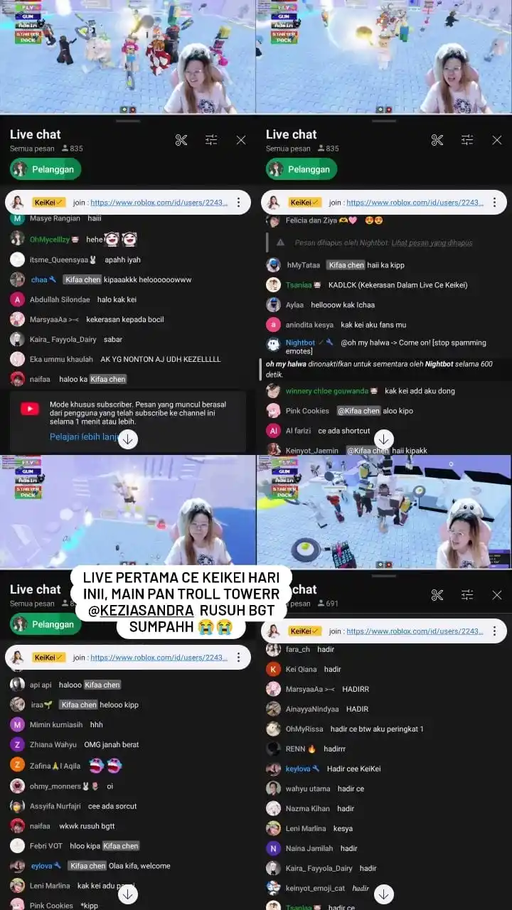 Image from ✨Keinyot Comunnity✨: live pertama Ce KeiKei hari inii, saling pukul-pukul ditower?!! [pan t...