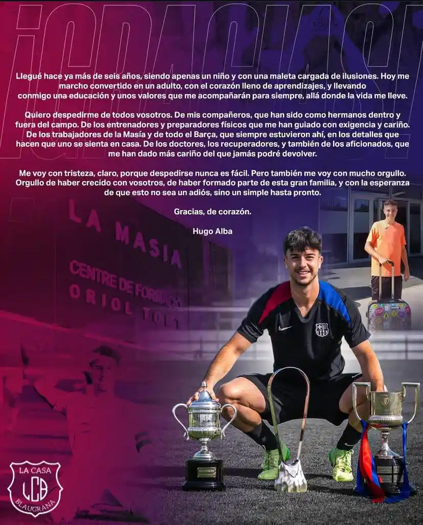 Image from La Casa Blaugrana 💙❤️ (FC Barcelona | Lamine Yamal | Lionel Messi): 💬 "Llegué hace ya más de seis años, siendo apenas un niño y con una m...
