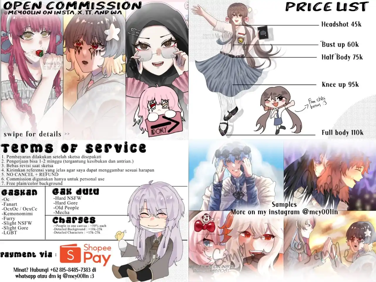 Image from LAPAK COMMS ID 🦭: 🪼 Mey00lin Open Commission 🪼  *AVAILABLE SLOTS : [0/5]* ID ONLY  🪼 ...