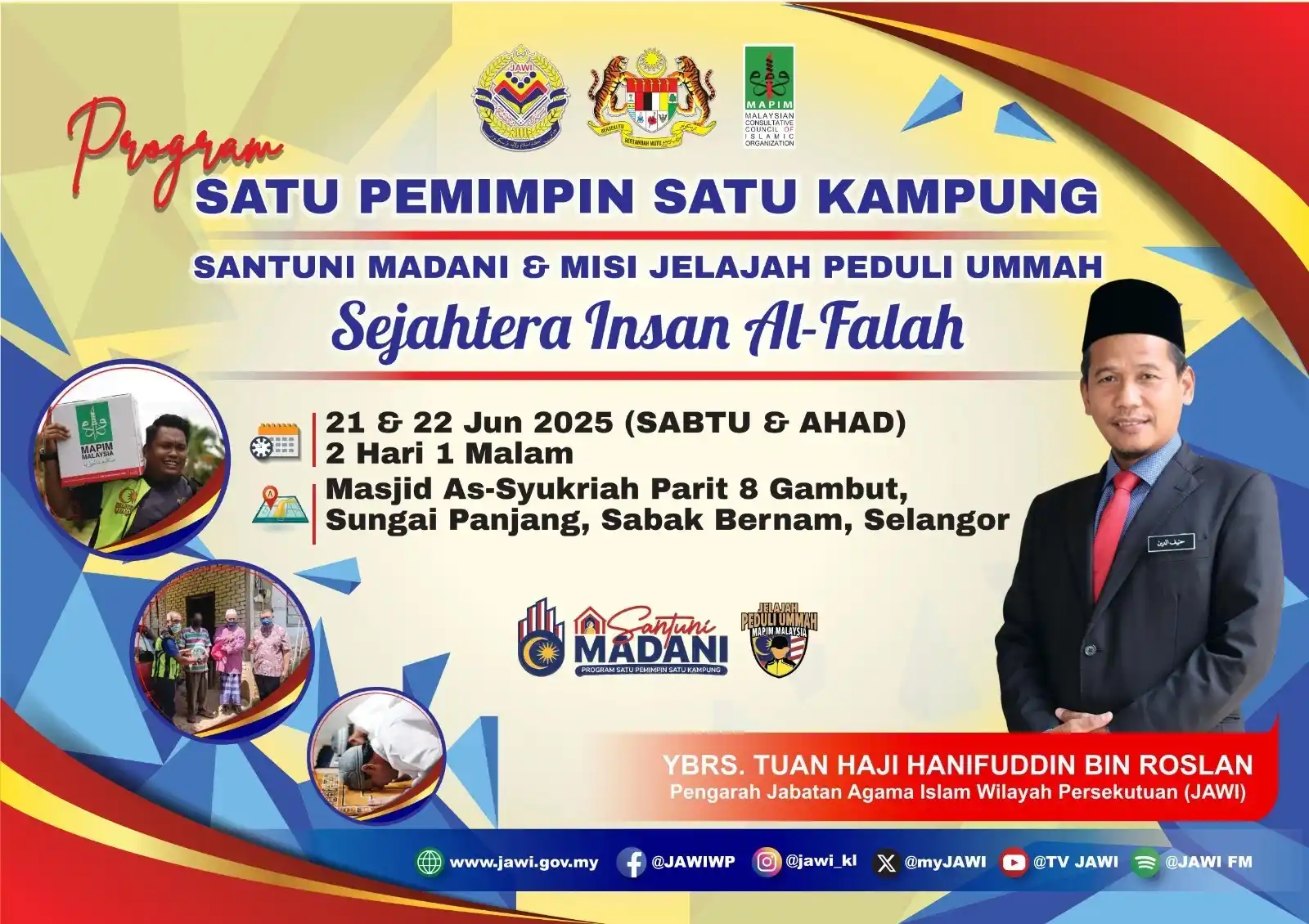 Image from Jabatan Agama Islam Wilayah Persekutuan (JAWI) : 📢 Program Satu Pemimpin Satu Kampung: Santuni MADANI & Misi Jelajah P...
