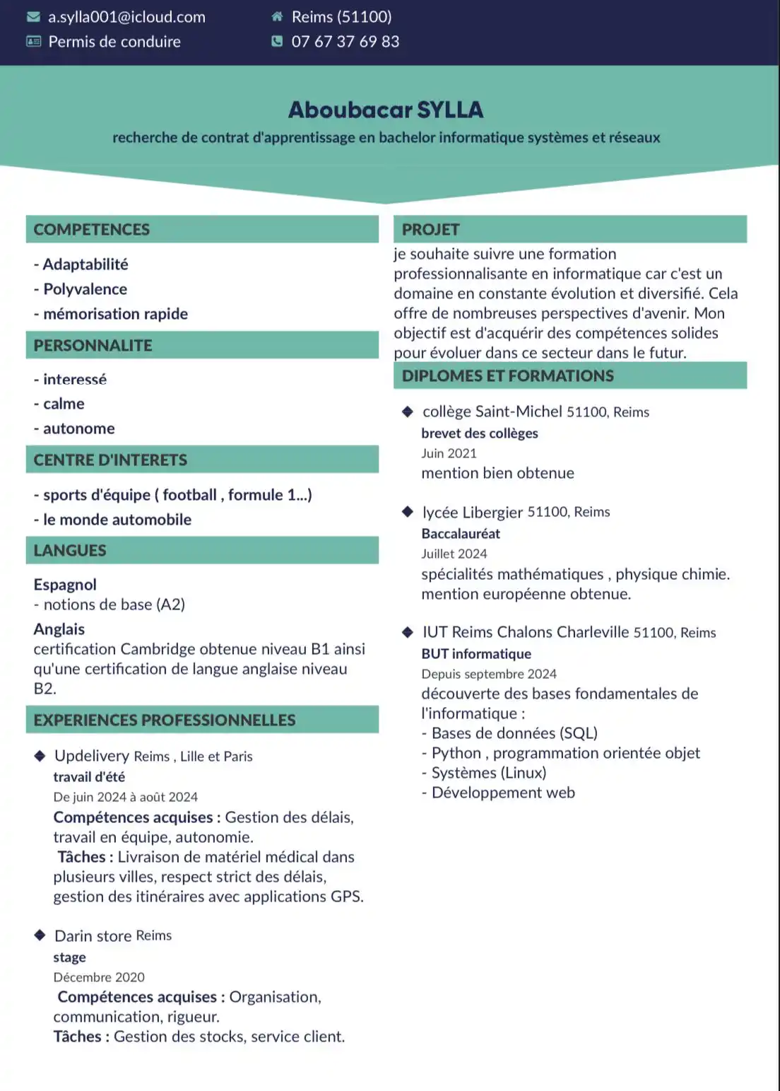 Image from ✨Oummah Connexion✨: ➡️ Recherche d’alternance | Homme 🚹  Assalam aleykoum,   Je suis à la...