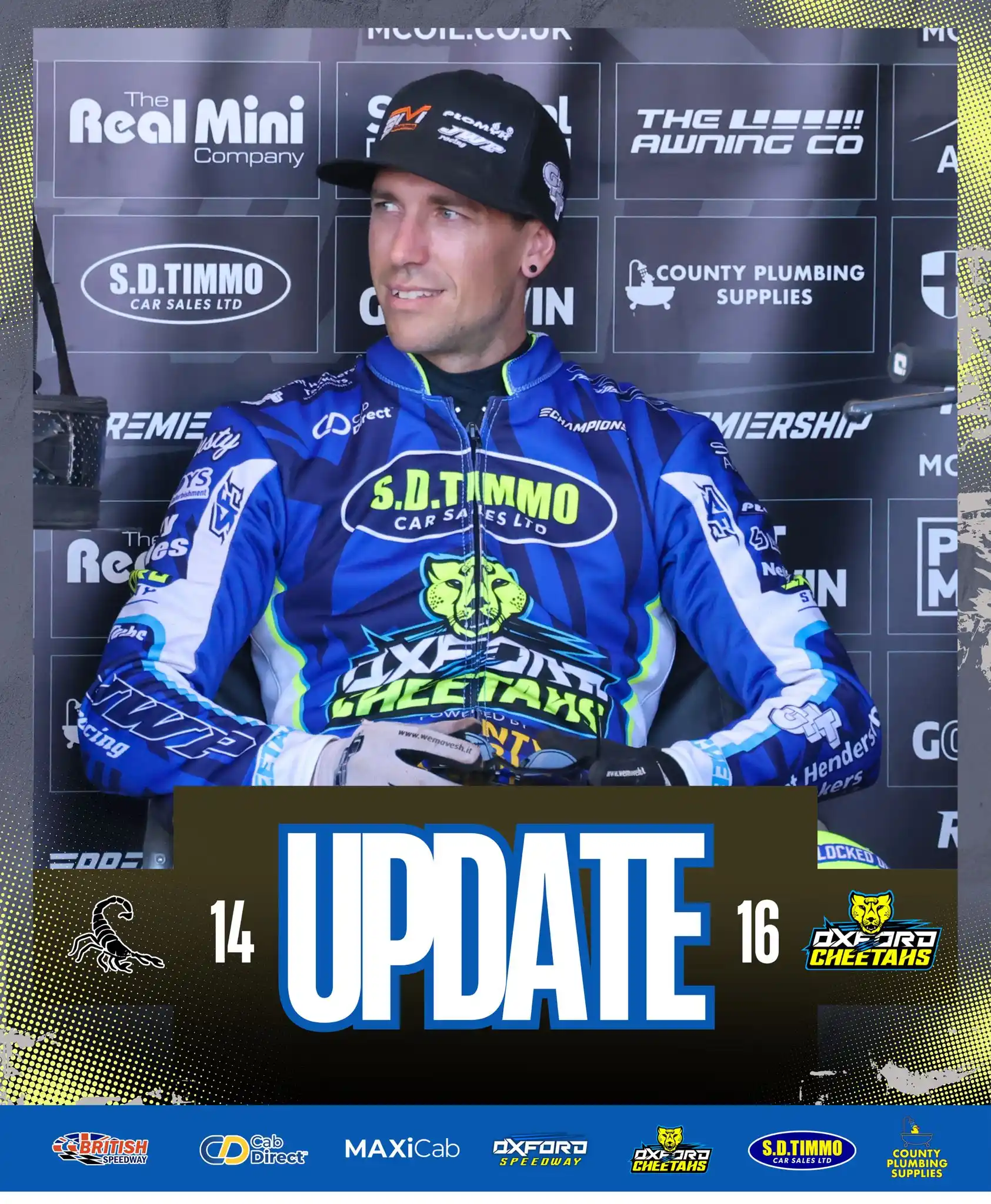 Image from Oxford Speedway: 𝗨𝗣𝗗𝗔𝗧𝗘 | After 5️⃣ heats 🦂 14-16 🐆 A good start at Scunthorp...