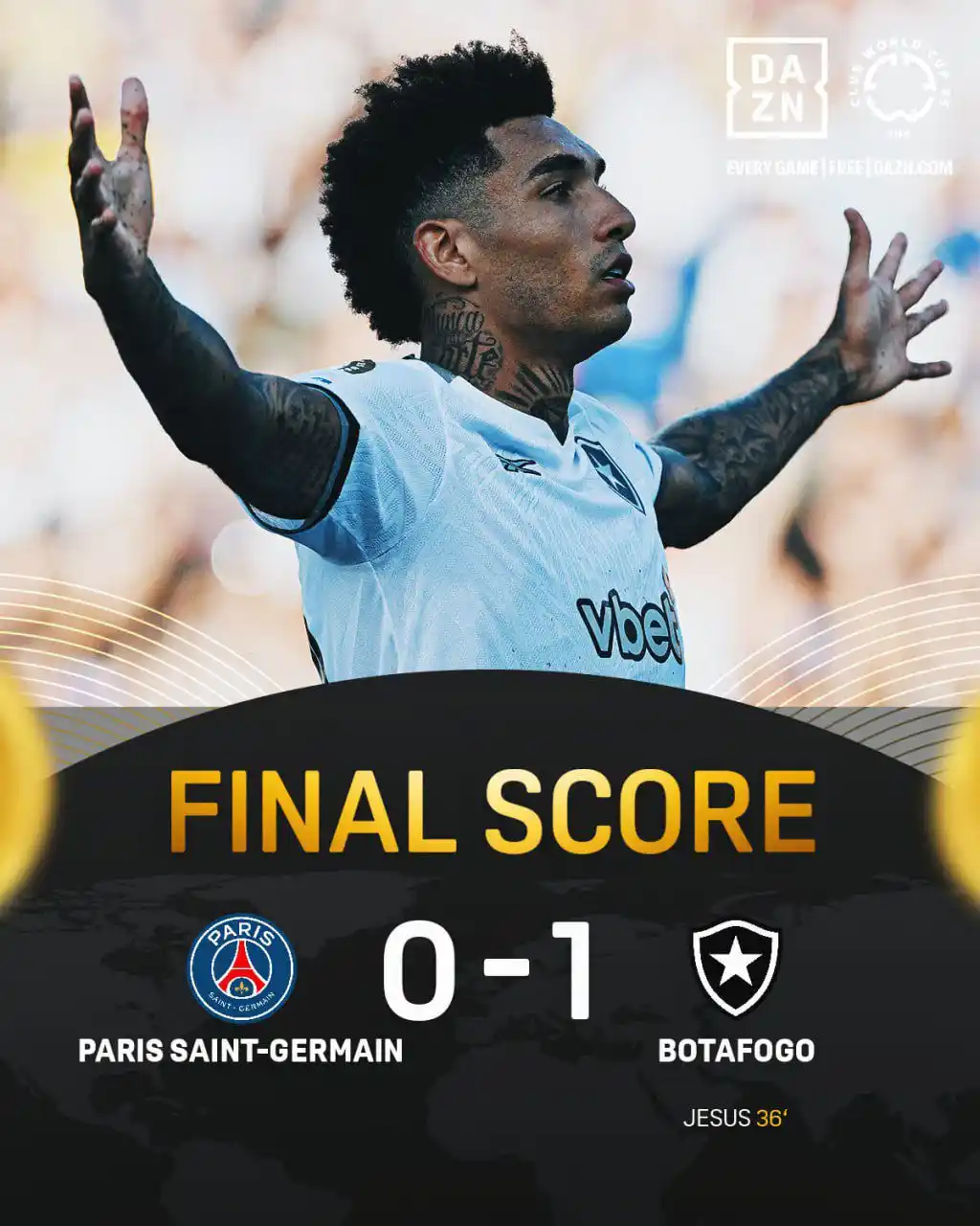 Image from BURST-BRAIN FOOTBALL⚽️📺: While men were sleeping Botafogo came like a thief in the night...