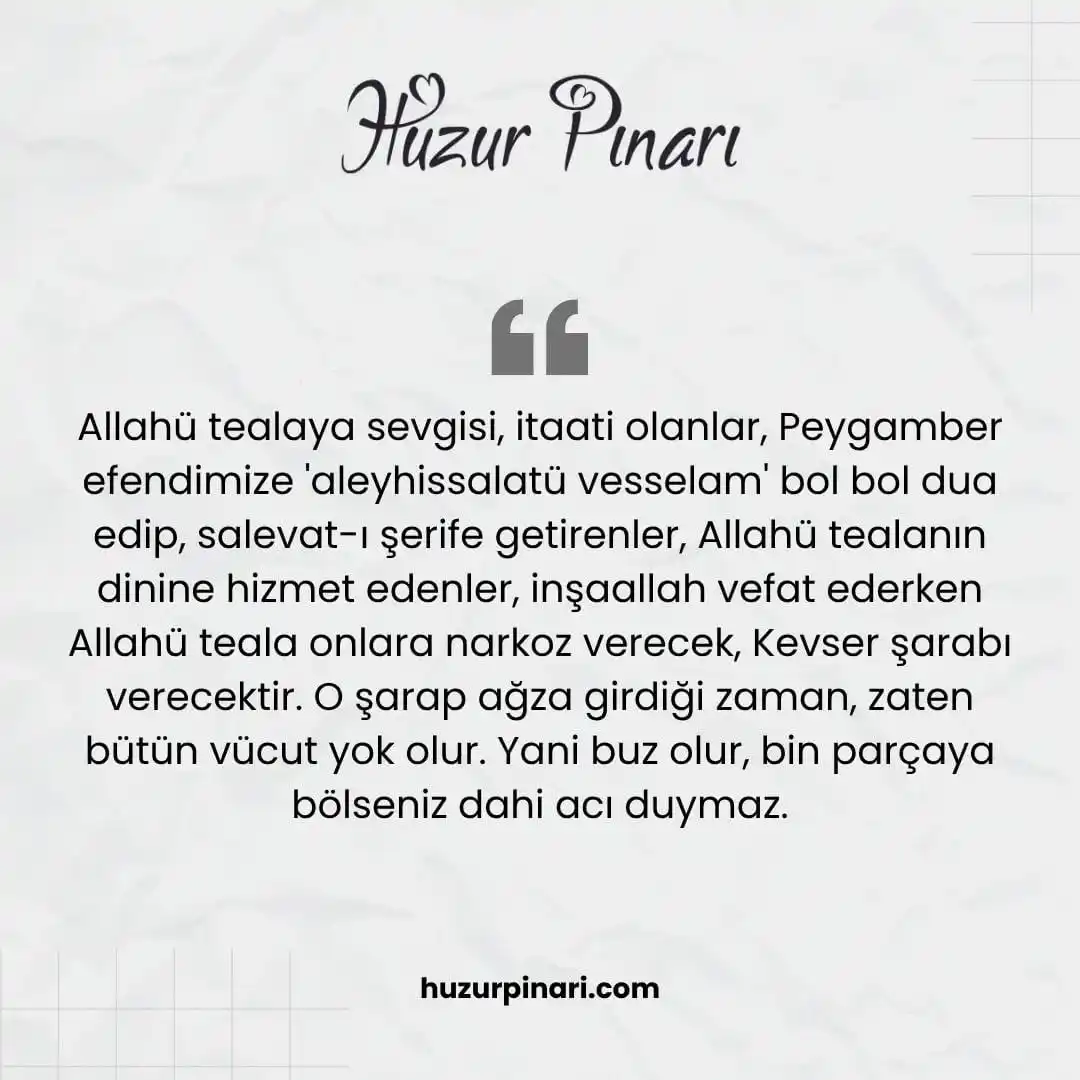 Image from Huzur Pınarı: *ÂB-I HAYAT - 4497* Büyükler buyurdular ki; Allahü tealaya sevgisi, ...