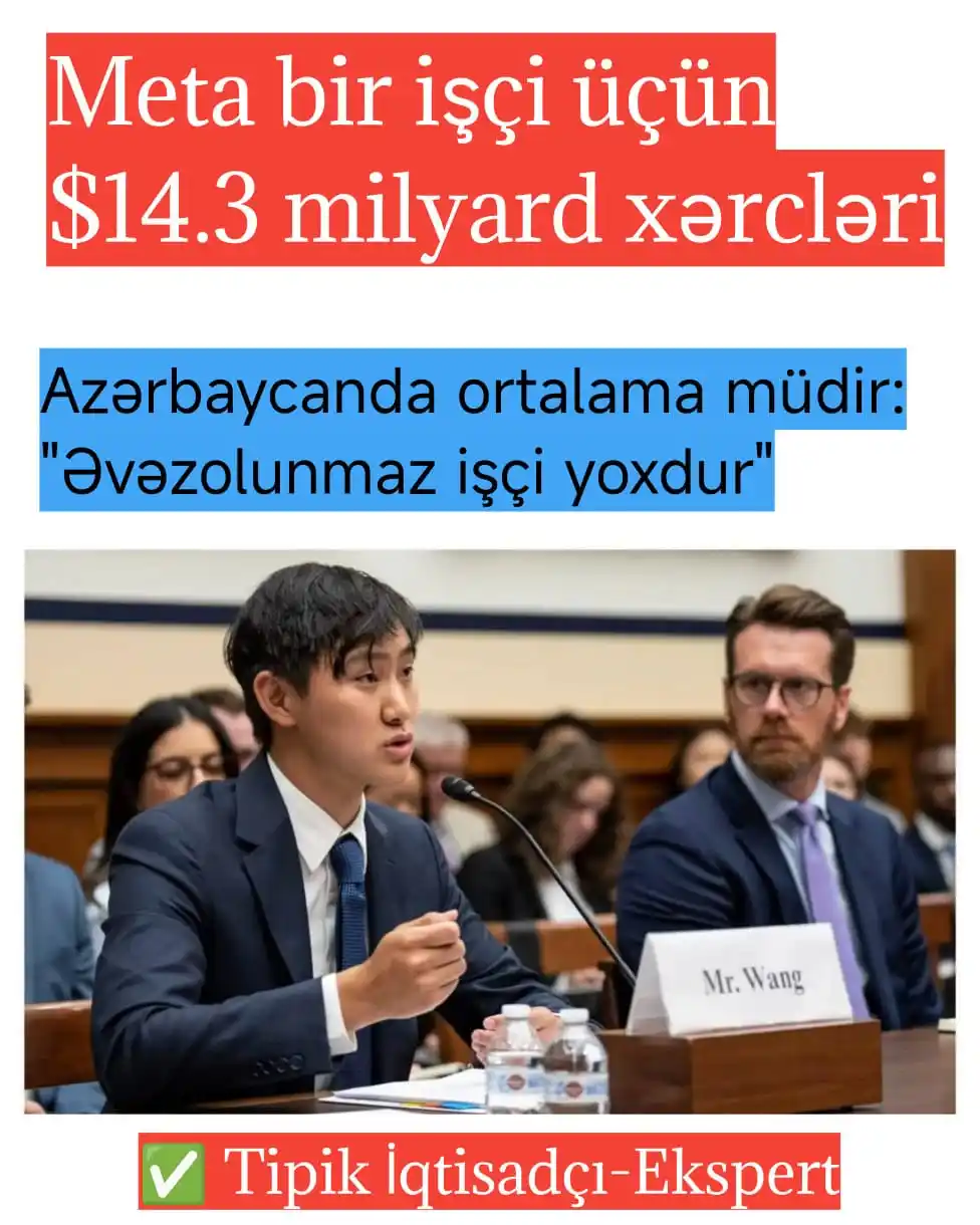 Image from Tipik İqtisadçı-Ekspert: Bir işçini almaq üçün $14 milyard!  🟢 Meta şirkəti süni intellekt şir...