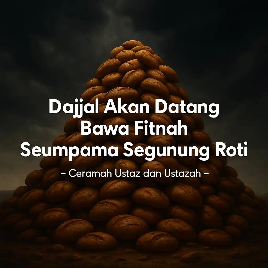 Image from Ceramah Ustaz dan Ustazah: Dajjal Akan Datang Bawa Fitnah Seumpama Segunung Roti  Satu hari, saha...