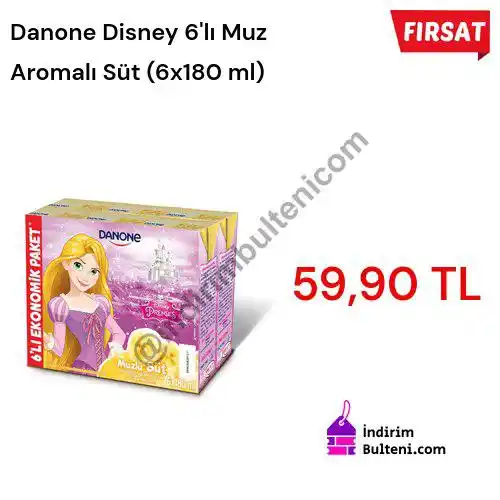 Image from İndirim Bülteni: 🚀 Danone Disney 6'lı Muz Aromalı Süt (6x180 ml)  🏷 59.90 TL  👉 Link...