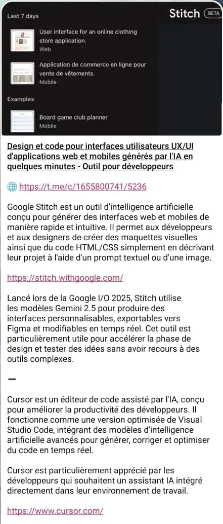 Image from @actu_ai : Actu & IA (actualité de la veille Technologique): *Design et code pour interfaces utilisateurs UX/UI d'applications web ...