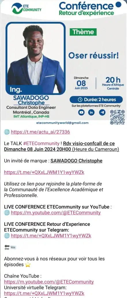 Image from @actu_ai : Actu & IA (actualité de la veille Technologique): 🌐 https://t.me/actu_ai/27336 *Le TALK <a class="text-blue-500 hover...