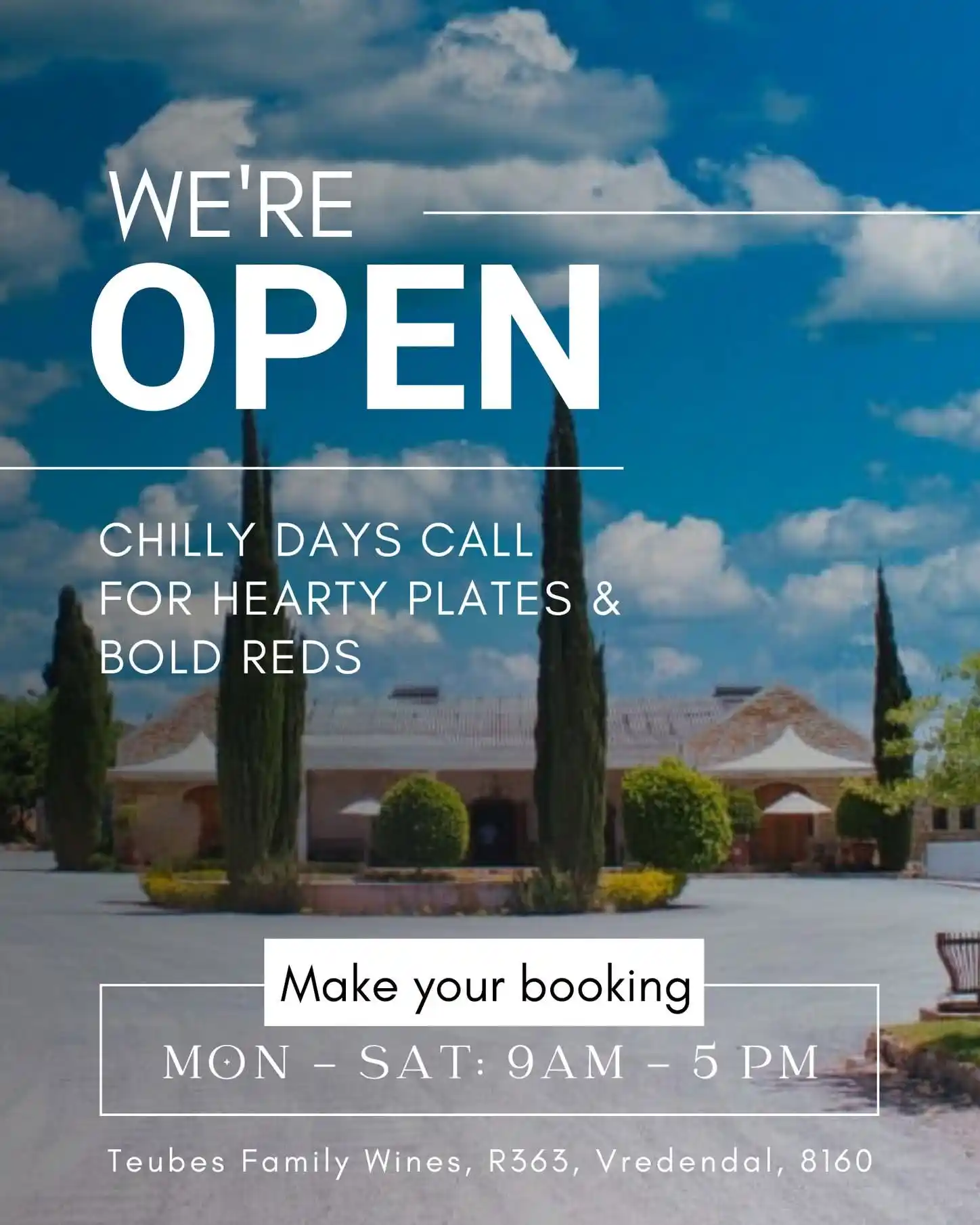 Image from Namaqua West Coast Tourism: Join us at Teubes Wines Restaurant, now open and serving up local flav...